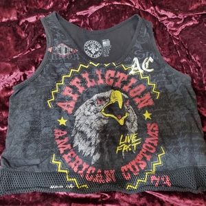 Affliction cropped tank top